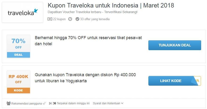 Pilih kode kupon